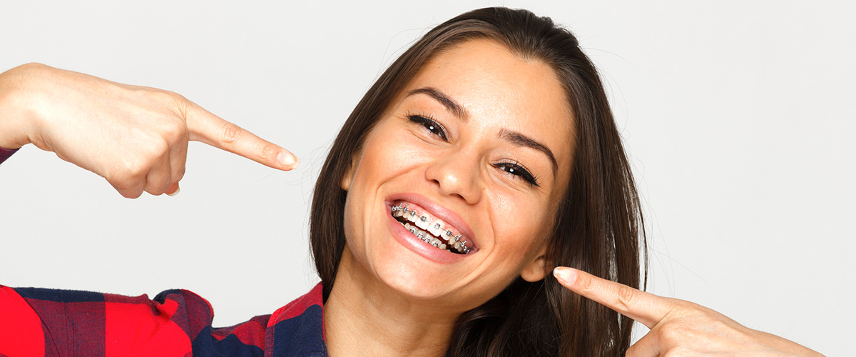 Smiling Woman with Braces